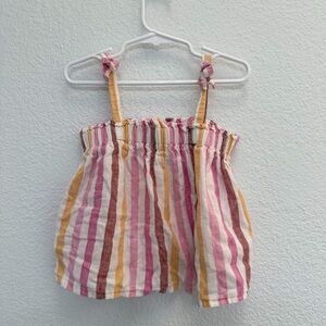 Gap Striped Linen Tank - Pink, Orange, Cream